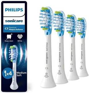 Têtes de brosse à dents de rechange Philips Sonicare C3 Premium Plaque Defence Original, blanches, lot de 4, HX9044/87 - Product Image 1