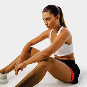 96% Nylon 4% Spandex True Fit pantalones cortos de cintura alta para mujeres pantalones cortos de mujer con bolsillo oculto en el forro transpirable - Product Image 5