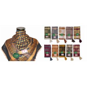 Bufanda de algodón Unisex Popular ancha Keffiyeh Arafat Hatta con borlas Bufandas de estilo árabe Shemagh hechas en India - Product Image 1