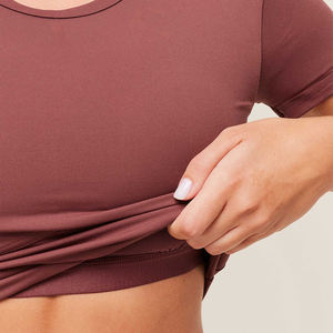 Haut de sport sans couture léger pour femme, taille XL, vêtements de sport personnalisés, tendance, fitness, pilates, haut de yoga en gros - Product Image 3