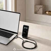 Kabel Pengisi Daya 2-in-1 Dual-Port dengan Pengisian Cepat & Sinkronisasi Data Hadiah Perusahaan Set Hadiah untuk Pria Regalo Corporativo