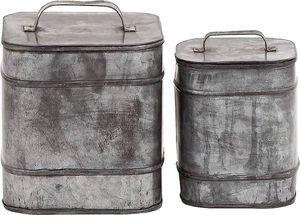 Traditional Galvanized <b>Canister</b> With Durable Steel Construction Providing Long Term Storage And Decorative Value - Product Image 3