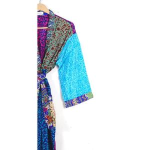 Venta al por mayor bohemio seda abrigo Kimono bata verano playa desgaste cubierta para Bikini Body Wrap Kimono vestido para primavera temporada ropa de dormir - Product Image 5