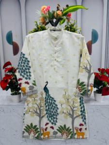 Kurta de haute qualité et au design haut de gamme pour les garçons d'honneur, vêtements ethniques assortis pour les fonctions de mariage disponibles en grande quantité - Product Image 6