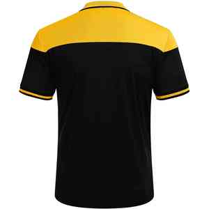 Camisetas Polo para hombre con cuello amarillo y negro de secado rápido, camisetas de algodón de talla grande con bordado de logotipo personalizable - Product Image 2