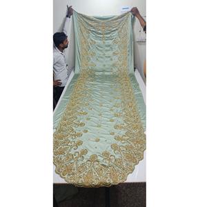 Handcrafted Luxury Nevy Blue Bridal Dirac <b>Dress</b> with Full <b>Crystal</b> Detailing and Matching Guntiino Set Available for Export Price - Product Image 2