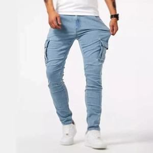 Homme rue élégant Stretch pantalon printemps hommes jean pantalon été flambant neuf coupe droite léger homme affaires décontracté Cargo pantalon - Product Image 1
