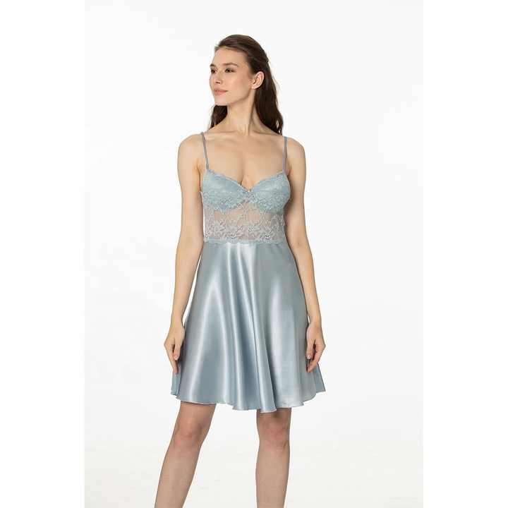 Wholesale Casual Night Wear Plus Size Women's Sleepwear Ladies Sexy Lingerie Night Gown Soft Nightwear Satin Silk Pajamas
