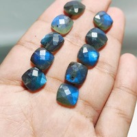 Magnifique pierre précieuse en labradorite bleue chatoyante, taillée carrée, 10x10mm, changeante de couleur, naturelle, Mehrajudin Gems, cadeau pour maman