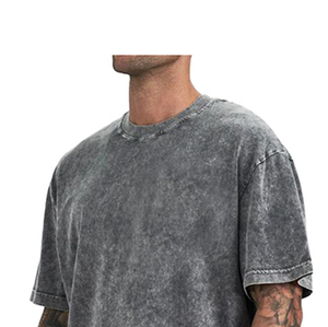 ผู้ผลิตเสื้อยืดล้างกรดผลิตในปากีสถานสไตล์วินเทจน้ําหนักหนักขายดีที่สุดล้างกรดเสื้อยืดสไตล์วินเทจ - Product Image 2