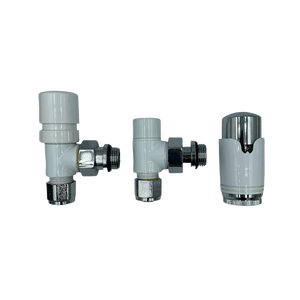 HM <b>Thermostatic</b> Radiator Valves 1/2x16mm White/Chrome Multilayer <b>Thermostatic</b> Head Household <b>Control</b> Included - Product Image 1