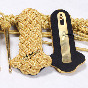 High Quality General Gold Corded Shoulder Board OEM Blazer with Padded Metallic <b>Cord</b> Double Twisted Coated Finish Shoulder <b>Cords</b> - Product Image 5