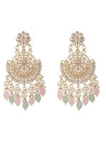 Conjunto de Collar, Pendientes y Pulsera de Zirconia India Polki de Excelente Calidad, Sin Cortar, 20 Quilates, Multicolor, Forma de Pera, Cuentas de 3mm