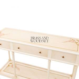 Table console classique de luxe peinte à la main avec tiroirs - Product Image 5