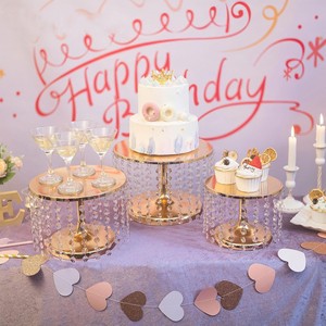 พรีเมี่ยมคุณภาพโลหะทองเค้กยืนคริสตัล Cupcake ขนมขนมหวานยืนสําหรับงานแต่งงานงานปาร์ตี้ - Product Image 4