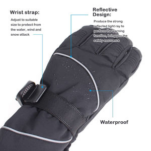 Gants de ski unisexes imperméables et antidérapants pour l'extérieur, compatibles écran tactile, en polyester avec fermeture auto-agrippante – Vente en gros - Product Image 3