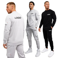 Özel cep tarzı erkek Joggers spor 2-Piece eşofman erkekler ve kadınlar için kaput artı boyutu özel yapım eşofman ile Set