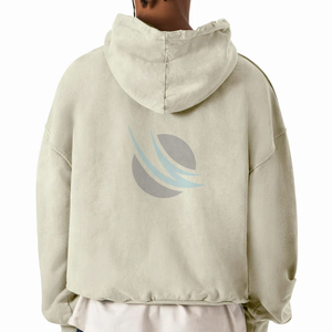 Haute qualité sans ficelle respirant pierre lavé à l'acide imprimé personnalisé pull à capuche pour hommes 100% coton 380-400 GSM écologique - Product Image 6