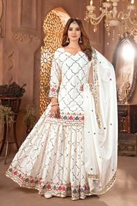 Modern Designer Party Wear Top Sharara Plazzo Dupatta <b>Dress</b> - Product Image 3