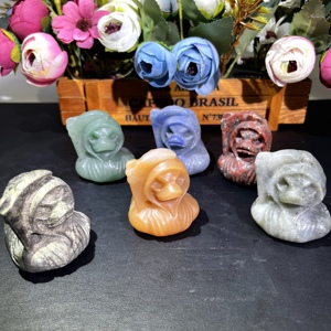 Canards en cristal mélangé sculptés à la main en calcite <span class=keywords><strong>jaune</strong></span> naturelle, <span class=keywords><strong>aventurine</strong></span> verte et lapis-lazuli pour la décoration intérieure - Vente en gros - Product Image 2