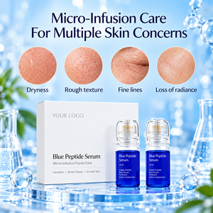 Ampoule faciale au peptide bleu OEM sous marque privée 50ml – Soin hydratant pour le visage et les lèvres – Emballage personnalisé avec logo – Vente en gros - Product Image 4
