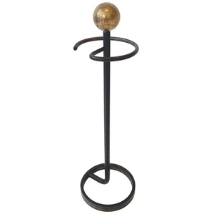 AK Brass Modern Style <b>Metal</b> <b>Umbrella</b> <b>Stand</b> With Top Round Ring In Black & Silver Finished For Office Decor / Indoor Decor - Product Image 3