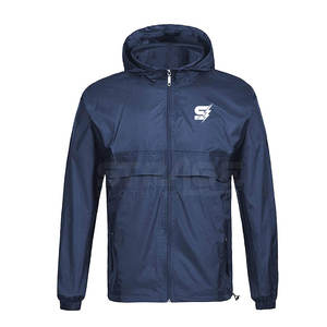 Veste d'hiver imperméable pour homme en toile et cuir légère avec fermeture éclair intégrale et logo frontal - Product Image 1