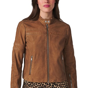 แจ็คเก็ตหนังแกะแท้ดีไซน์หรูหราทันสมัยสำหรับผู้หญิง ระบายอากาศได้ดี เหมาะสำหรับฤดูหนาว เป็นมิตรต่อสิ่งแวดล้อม แฟชั่น - Product Image 1