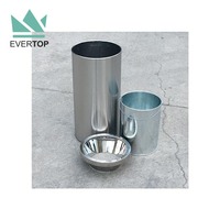 Poubelle en acier inoxydable DB-35T 27L/7 gallons noire avec couvercle à entonnoir, poubelles personnalisées, poubelle commerciale, poubelle d'intérieur