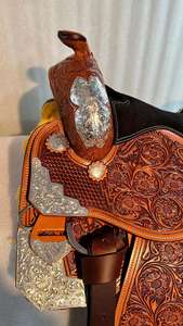 Silla de Montar Occidental Personalizada de Alta Calidad, Hecha a Mano, de Cuero Premium Duradero para Espectáculos Ecuestres - Product Image 6