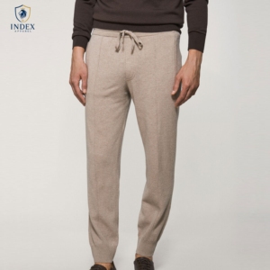 Pantalones Deportivos de Algodón Beige para Hombre, Marca Index Apparel, Cintura Elástica, Estilo Casual, con Bolsillos Laterales, para Otoño - Product Image 1