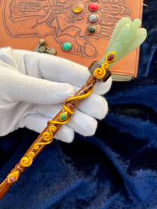 Vente en gros baguette de cristal d'ange en bois de pin artisanal Aventurine verte guérison spirituelle chance cadeau d'amour vente en gros d'aventurine verte - Product Image 2