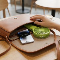 Ventilateur portable rechargeable USB avec logo personnalisé, mini ventilateur à main avec trois vitesses, support de bureau pour les voyages en plein air