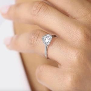 10k coeur laboratoire cultivé bague en diamant 5MM solide or blanc laboratoire cultivé diamant bijoux bague de fiançailles IGI certificat F couleur VS1 - Product Image 6