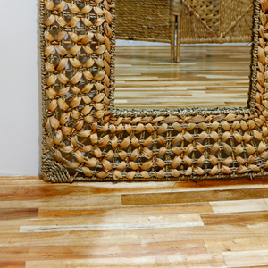 Artex Dong Thap Natural Woven Water Hyacinth <b>Square</b> Wall <b>Mirror</b> for Rustic Decor - Product Image 6