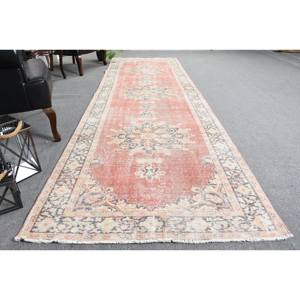 Tapis Patchwork Beige Orange Classique 3.7X12.7 pieds Laine Turque Viscose Fourrure Couloir Rectangulaire pour Entrée Salon Latex - Product Image 3