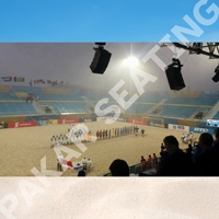 Tribune Stade Sièges pour Beach Soccer et Piste Télescopique Rétractable Bleacher Acier Aluminium Matériaux Sports Divertissement