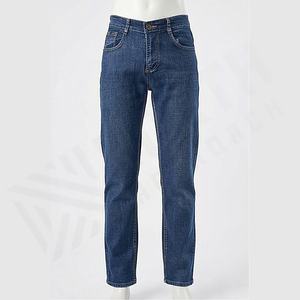 Jeans en denim personnalisés pour hommes, couleur unie, fabriqués sur mesure, 100% coton, décontractés, coupe slim droite, techniques brodées - Product Image 1
