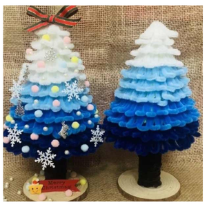 Mini estatuilla de árbol de Navidad de ratán, adorno navideño hecho a mano para decoración de hogar y oficina - Product Image 1