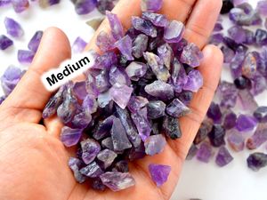 Dhorgems Améthyste Violette Naturelle, Perles Brutes Non Taillées, Formes Ovale et Poire, Iridescence, Rajasthan, Pierre de Naissance de Février, Propriétés Curatives - Product Image 5