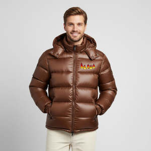 Veste matelassée oversize à capuche réglable de qualité supérieure, tissu 100% polyester, veste matelassée chaude d'hiver à fermeture éclair pour hommes - Product Image 4