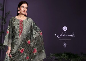 Trajes de boda para mujer Digital con estampado de algodón puro 100%, pantalón bordado y Dupatta disponibles para la venta en la India, hechos con seda - Product Image 3