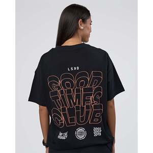 เสื้อยืดโอเวอร์ไซส์ GTC Heavyweight สีดำ-สีเขียวแคนตาลูป ผ้าคอตตอนผสมไม้ไผ่ 260gsm - Product Image 5