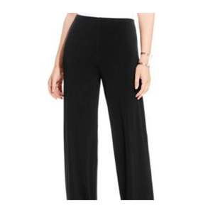 Pantaloni Palazzo Alfani da Donna Neri a Gamba Larga in Maglia, Taglia Piccola, Vita Alta, Traspiranti, in Velluto a Coste, Stile Casual, con Effetto Stropicciato - Product Image 2