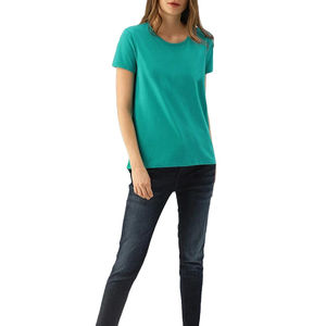 Camisetas Cortas de Manga Corta para Mujer al por Mayor, Uso Casual de Verano, Secado Rápido, Transpirables, Ecológicas, de Poliéster/Algodón con Apliques - Product Image 2