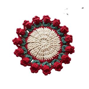 Posavasos de Tulipán Amigurumi Floral Tejido a Mano, Aislante, Regalo de Navidad y Boda, Mantel Creativo, Cojín para Bebidas - Product Image 1