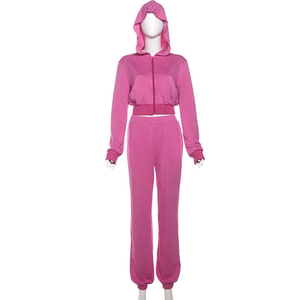 Ensemble de jogging pour femmes, survêtement, crop top, à capuche et jogging, survêtement, survêtement, ensemble deux pièces - Product Image 3