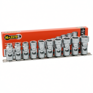 Juego de 10 piezas de vasos de rótula universales hexagonales de 6 puntos con perfil de tracción cuadrado de 3/8'' - Product Image 2