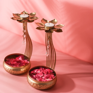 Diferentes temas Shine Diya Shape Flower Decorativo Urli Bowl para el hogar Diwali Artículos de decoración - Product Image 5