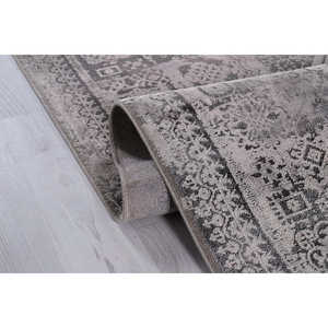 Tapis d'intérieur moderne Netline Home Depot POEMA PO009 gris en viscose acrylique, facile à nettoyer, anti-peluches, durable pour le salon - Product Image 1